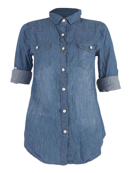 Shop now in the official hugo boss online shop! Womens Casual Denim Medium Wash Jean Button Up Classic ...