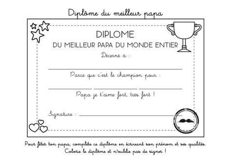 Diplôme en bois couleur marbre. Coloriage à imprimer : Diplôme du meilleur papa du monde