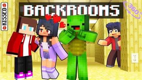 Maizen Jj And Mikey Kiss Aphmau In Backrooms Minecraft 360° Youtube