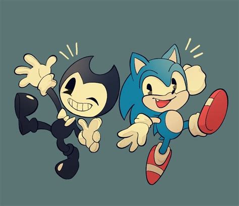 Pin By Dedere On Crossovers Bendy And The Ink Machine Sonic Fan Art