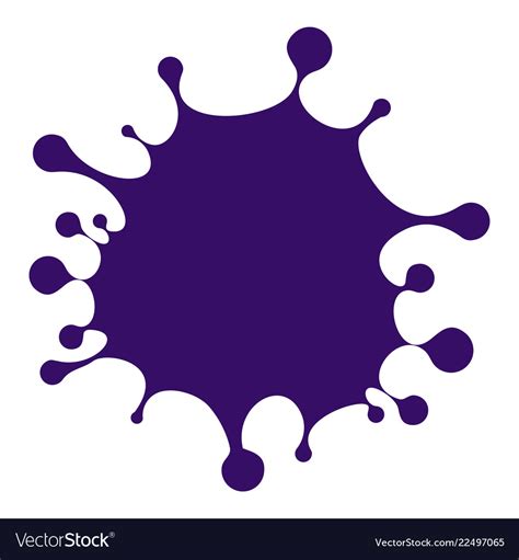 Cartoon Violet Blot Spilled Ink Stain Royalty Free Vector