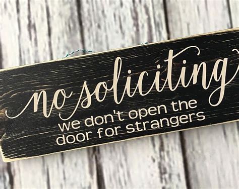 Primitive Rustic Home Decorno Soliciting Funny Sign Hand Painted