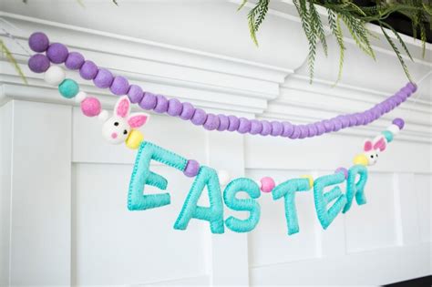 Easter Bunny Garland Felt Bunny Rabbit Banner Easter Etsy