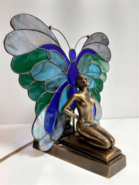 Tiffany Stijl Table Lamp Naked Lady Butterfly Lamp Catawiki