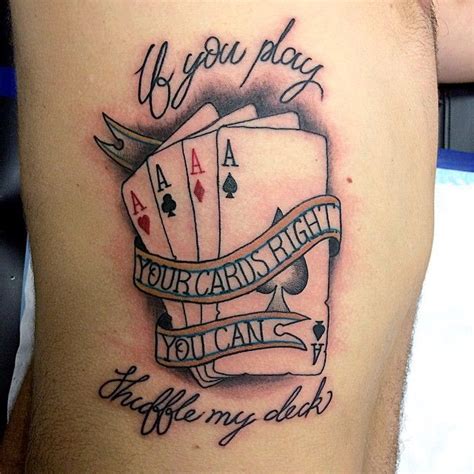 This piece uses bold line work and vibrant colors to create an american traditional piece. Pics Photos - Amazing Playing Card Designs Tattoo Card ...