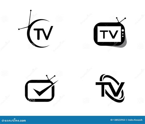 Tv Logo Design Flat Icon Stock Vector Illustration Of Background