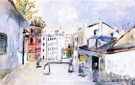 Maurice Utrillo Montmartre La Rue Du Mont Cenis Oil Painting