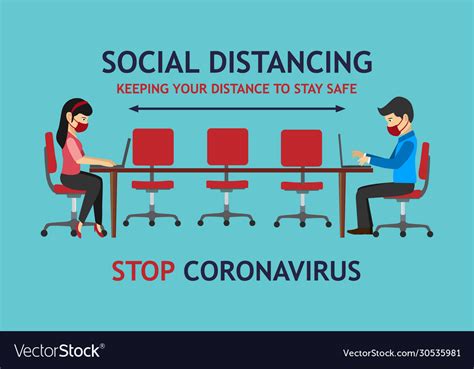 Social Distancing Keeping Your Distance To Stay Vector Image