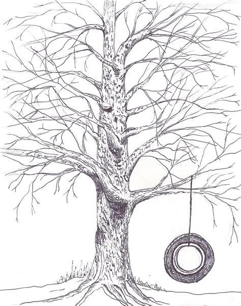Tree Swing Sketch At Explore Collection Of Tree