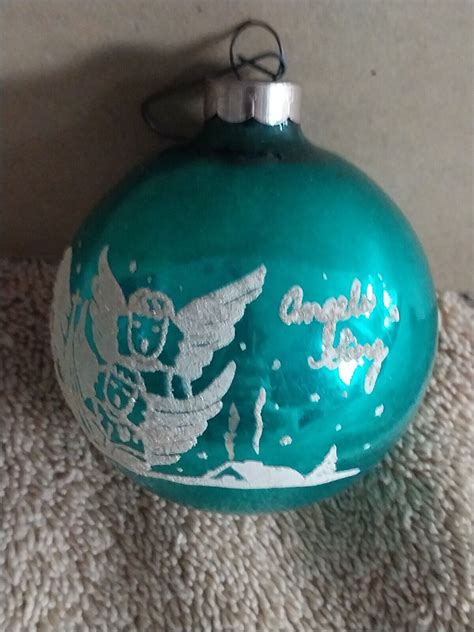 Vtg Shiny Brite Mercury Glass Mica Stencil Christmas Tree Ornaments W Box EBay