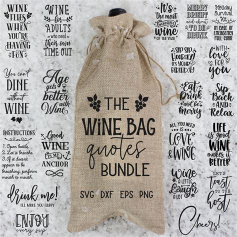 Wine Bag Svg Bundle Wine Glass Svg Christmas Wine Svg Wine Etsy