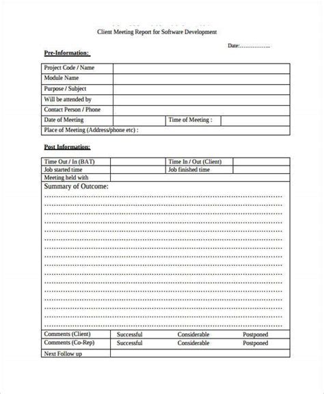 Meeting Report Template Free Download Nismainfo