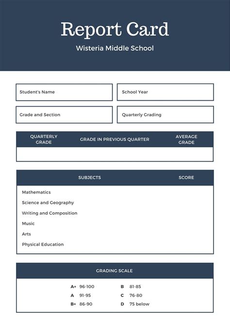 Customize 46 Middle School Report Cards Templates Online Canva