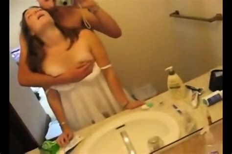 Amateur Teen Has Mirror Sex In Bathroom