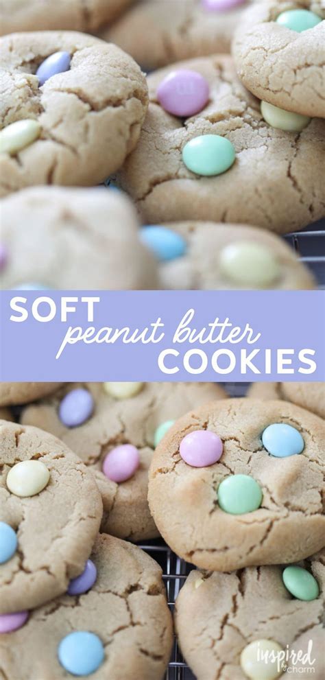 These Soft Peanut Butter Cookies With Pastel Mandms Are The Perfect Spring Dessert Peanutbutt