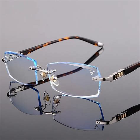 buy glasses trimming diamond titanium rimless myopia male models comfortable