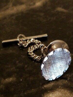 Sterling Silver Oval Tie Tack Vintage Pin Matte Professional Simple Sharp Ebay