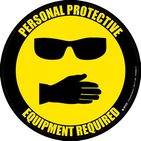 PPE Required - Eyeware and Gloves - Floor Sign | Creative Safety Supply