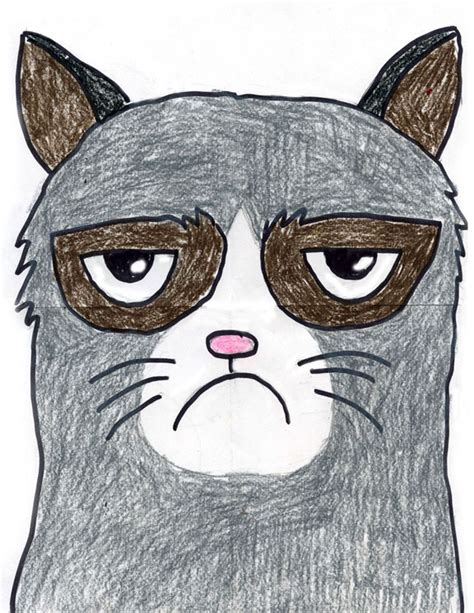 Learn How To Draw Grumpy Cat With My Step By Step Tutorial He Has