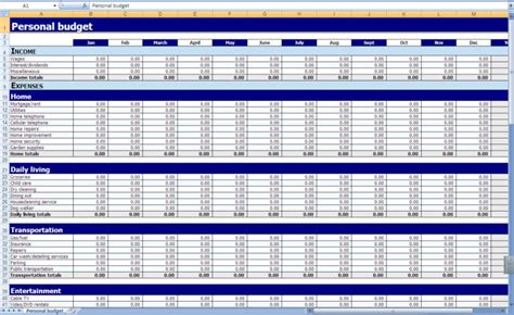 Monthly Bills Spreadsheet Template Excel — Db