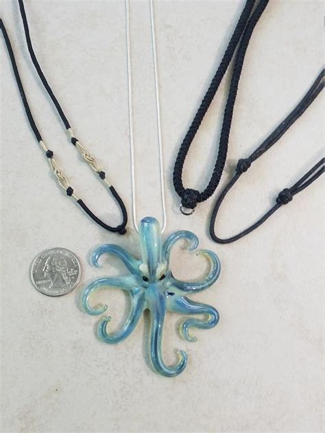 Pearl Octopus Pendant Octopus Jewelry Blue Sea Glass Colored Etsy