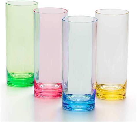12 Oz Highball Drinking Glasses Plastic Tumblers Tall Kids