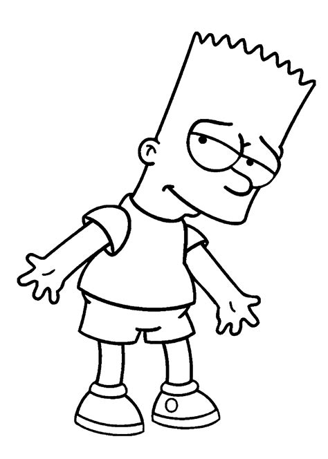 Simpsons Bart Coloring Pages For Kids Printable Free Simpsons Drawings