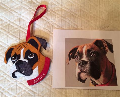 A perfect present sure to make people smile at your christmas outfit. Felt boxer Christmas tree ornament, created from a ...