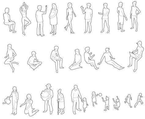 Free Isometric People Drawing People Sketches Of People Silhouette