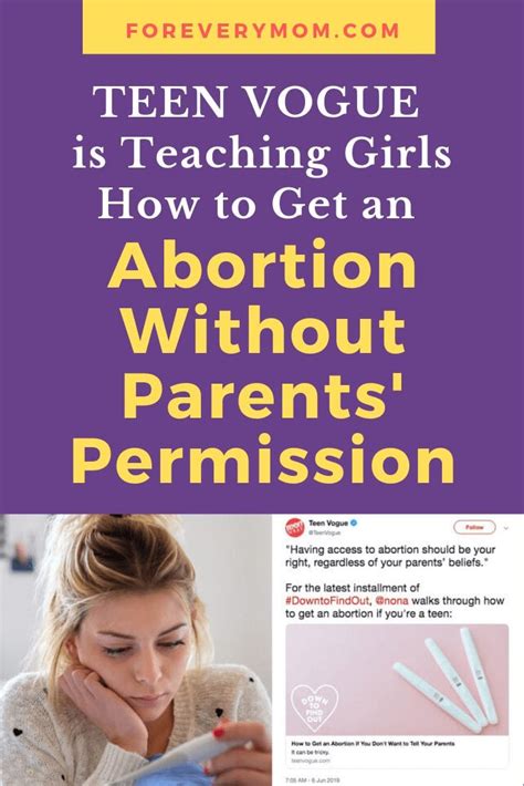 Never get an abortion in someone's house or in an illegal clinic. Teen Vogue is Teaching Girls How to Get an Abortion ...
