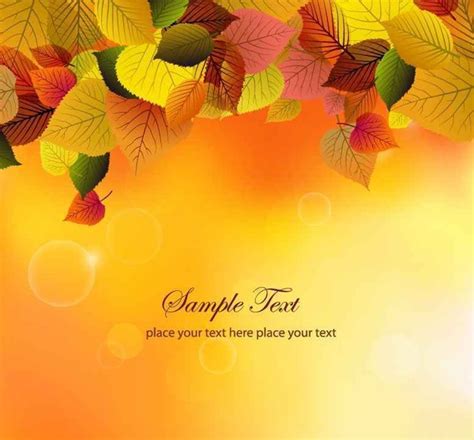 Autumn Background With Leaves Free Vector In Encapsulated Postscript
