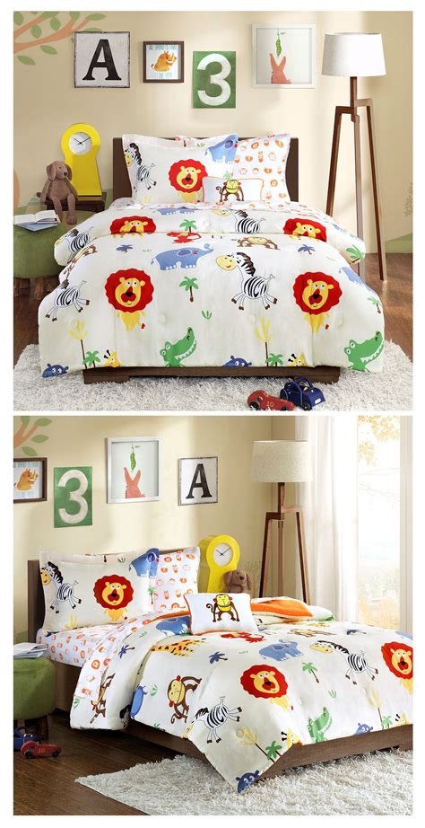 You could discovered another safari comforter sets higher design concepts. Cartoon Safari Animals Kids Bedding Twin or Full Bed in a ...