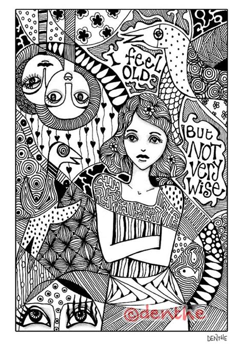 coloring page instant   zentangle doodle drawings  quote  denthe zentangle
