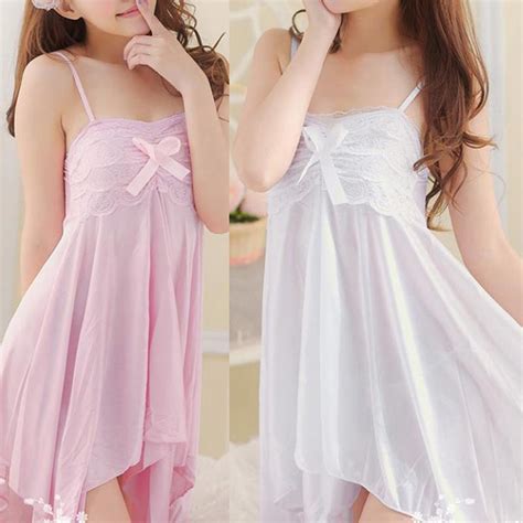 Buy Sexy Women Lingerie Silk Nightgowns Sexy Lace Bowknot Sleeping Dresses Sleepwear At