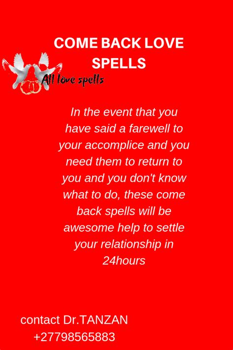 Love Spells To Bring Back Your Lovers These Will Help You Get Back You Lover Immediately And