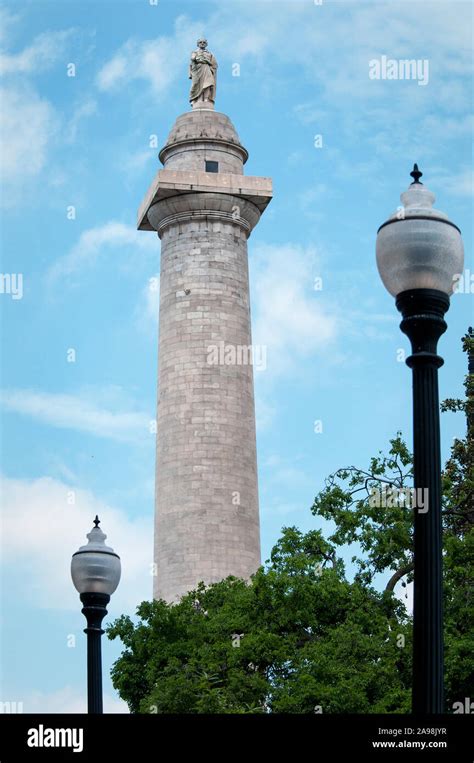 The Washington Monument In Baltimore Is A Tower Made Of Marble