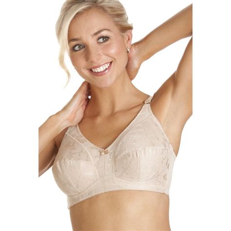 womens cotton comfort non wire soft cup beige bra