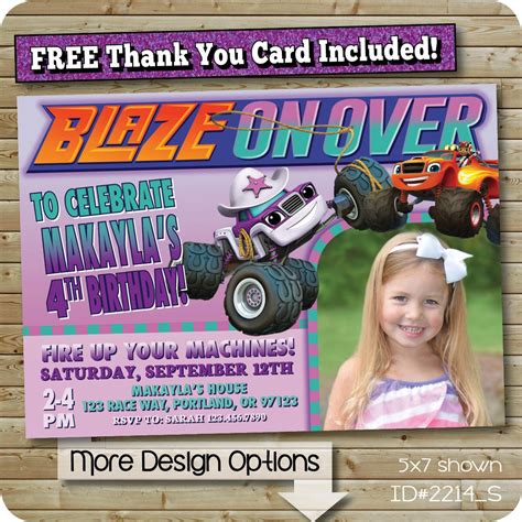 The monster machines are lighting up their trucks as they use the power of reflection to illuminate experiment with up to 15 stem items! Blaze and the Monster Machines Invitations, Starla Invite, Blaze Birthday Party for Girl ...