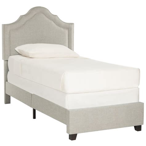 Safavieh Theron Light Gray Twin Upholstered Bed At