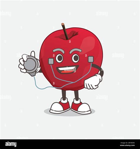 Apple Cartoon Mascot Character Vector Stock Vector Image And Art Alamy