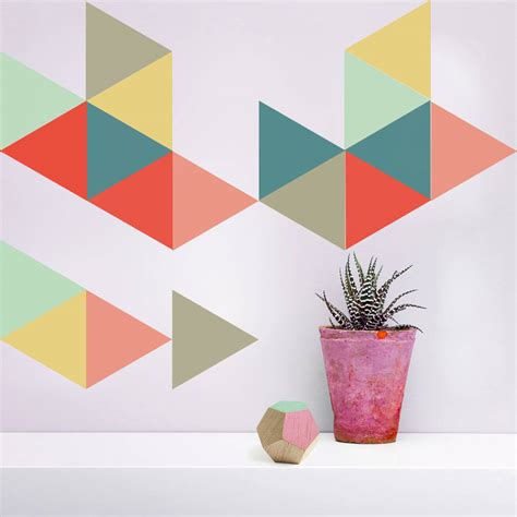 Large Geometric Triangle Vinyl Wall Stickers By Oakdene Designs