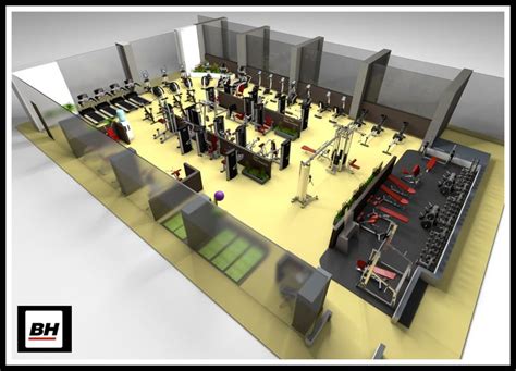 3d Gym Plan With All The Details Projeto Academia Ideias Layout