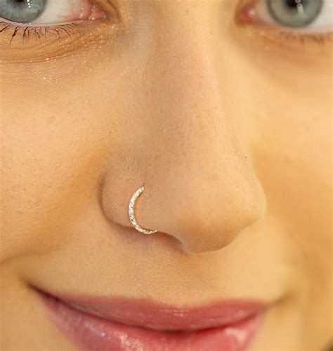 Silver Nose Ring Hoop 20 Gauge Snug Nose Hoop Thin Nose Piercings