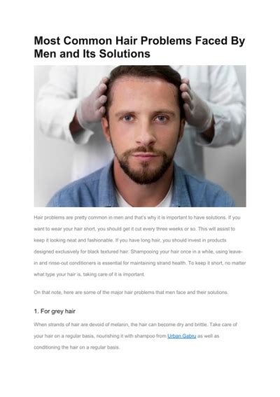 Most Common Hair Problems Faced By Men And Its Solutions
