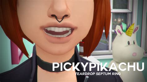 Pickypikachu Tumblr Exclusive Teardrop Septum Ring Sims 4
