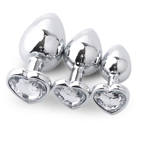 buy heart shaped base with jewelry birth stone butt anal play rose jewel sex 3 pcs at affordable