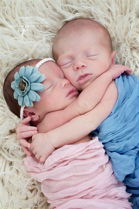 Twin Newborn Hugging Hug Pose Infants Baby Photography By