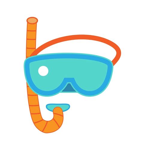 Premium Vector Cartoon Scuba Diving Mask And Snorkel Vector Illustration