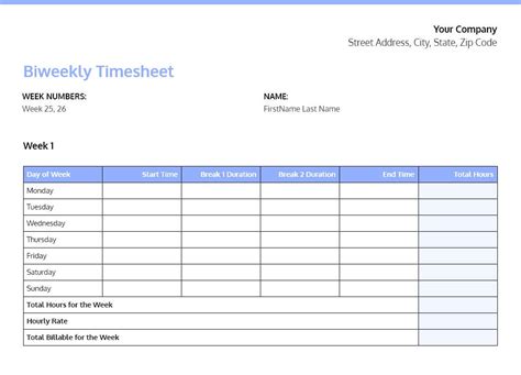Free Microsoft Excel Timesheet Templates