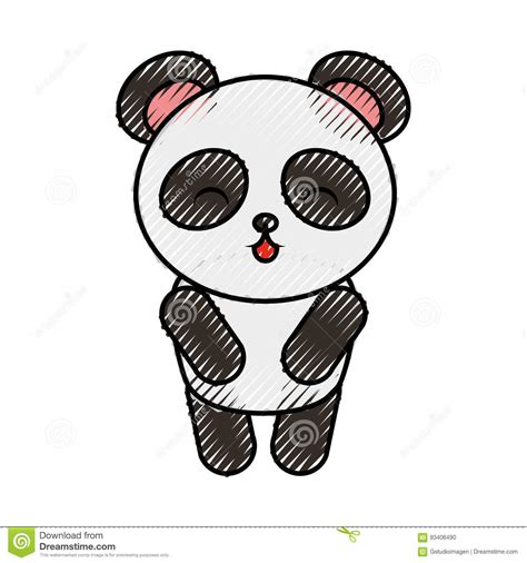 Cute Scribble Panda Bear Stock Vector Illustration Of Diverse 93406490